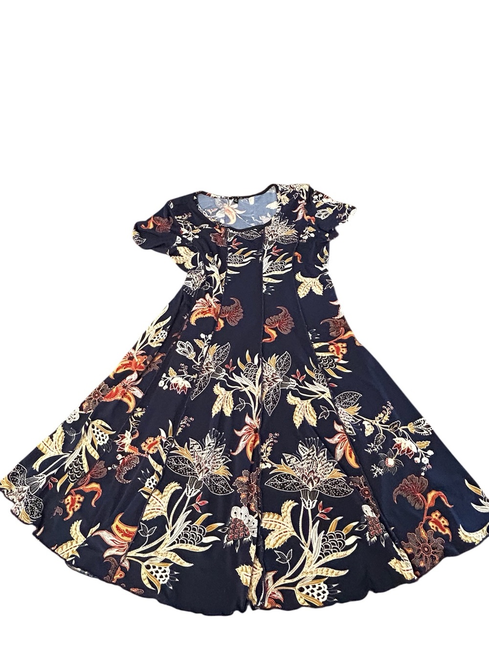 Sami & Jo Woman’s Navy Floral Twirl Dress Size XL EUC